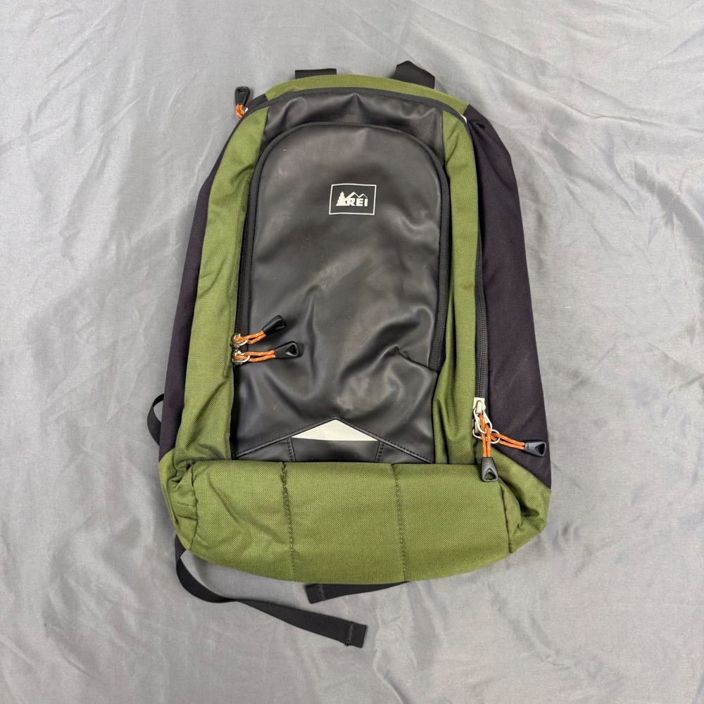 REI Co-op Cordura Backpack Olive Green Black Daypack Slim Hiking Bag Mens